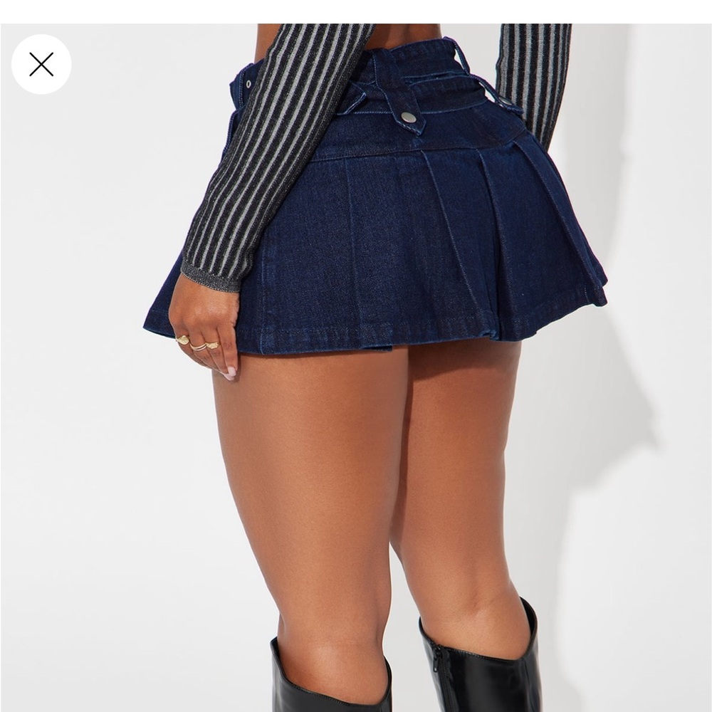 Fashion Nova Dark Blue Mini Skirt - Picture 3 of 7